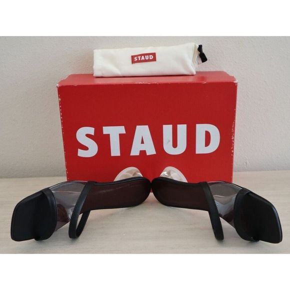 Staud 404-1251 Women's Sz 37 / US 7 Black/Clear Simone Clear Mule Sandals $350 - Picture 4 of 16